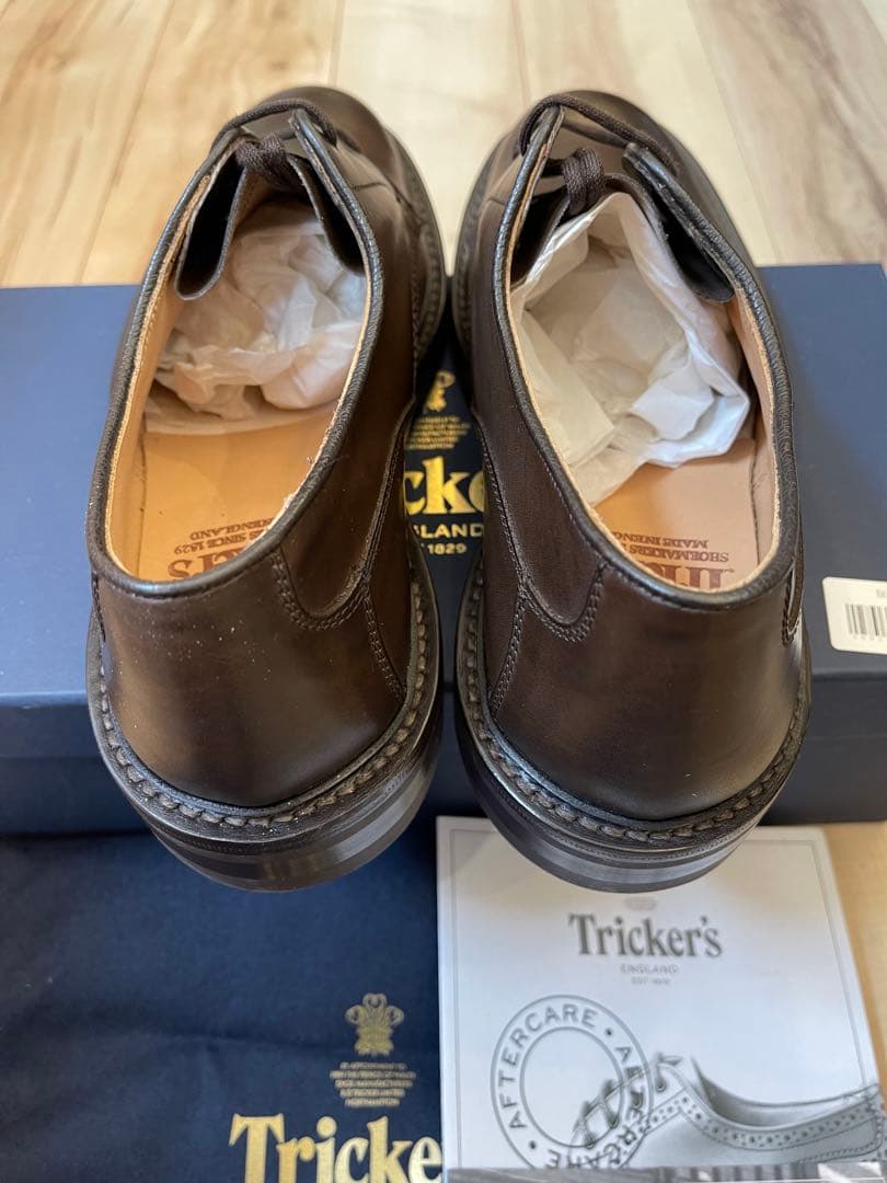 英国製新品Tricker'sトリッカーズダークブラウン ウッドストックUK7.5
