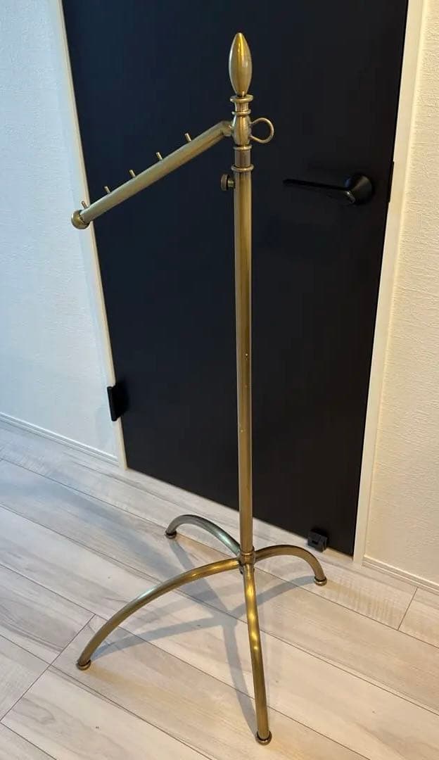 ハンガーラック　傾斜ハンガー　高さ可変　アンティークゴールド③ 残りわずか