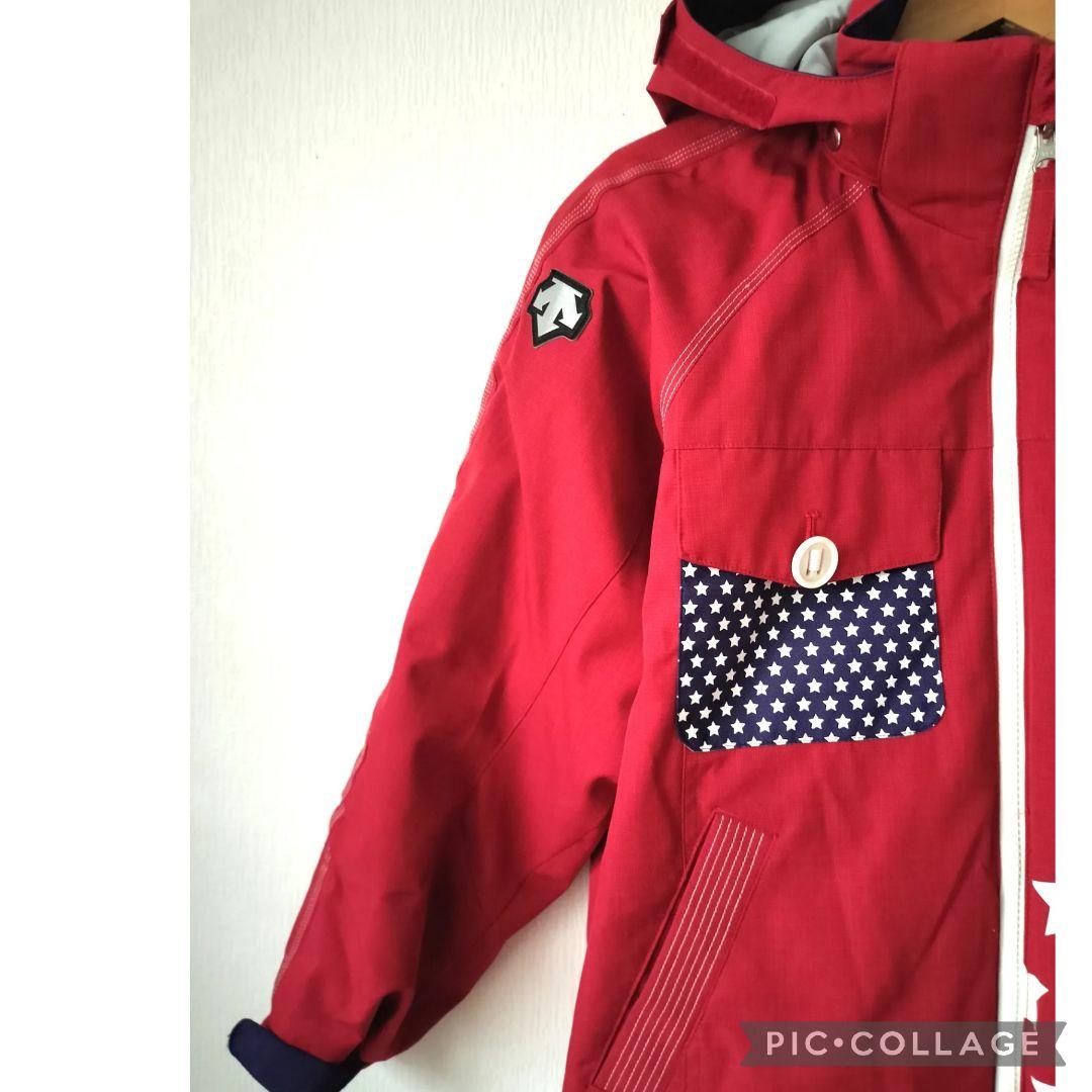 【美品】DESCENTE ジュニア スキーウェア 上下160 星柄 ヒートナビ