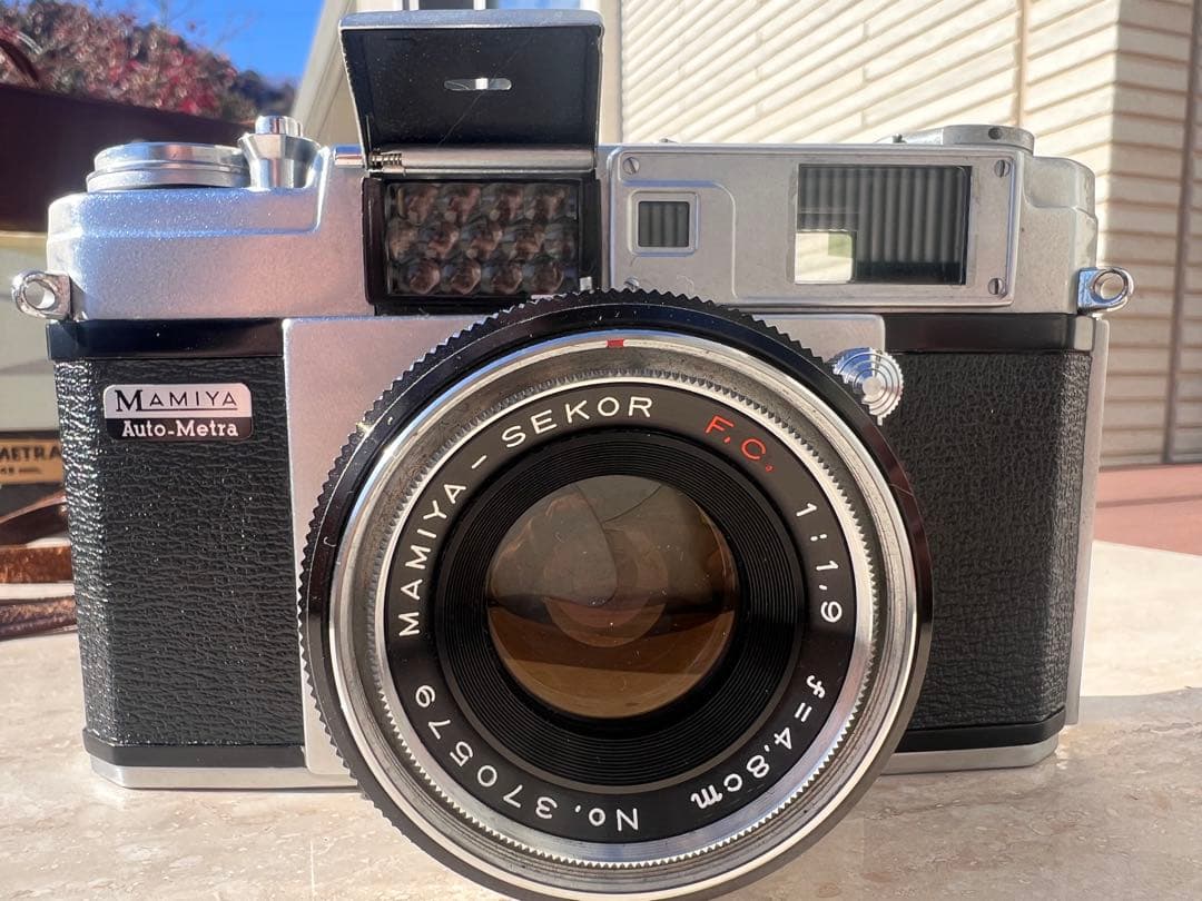 【ジャンク品】マミヤ Auto-Metraフィルムカメラ 革のケース レアな箱付