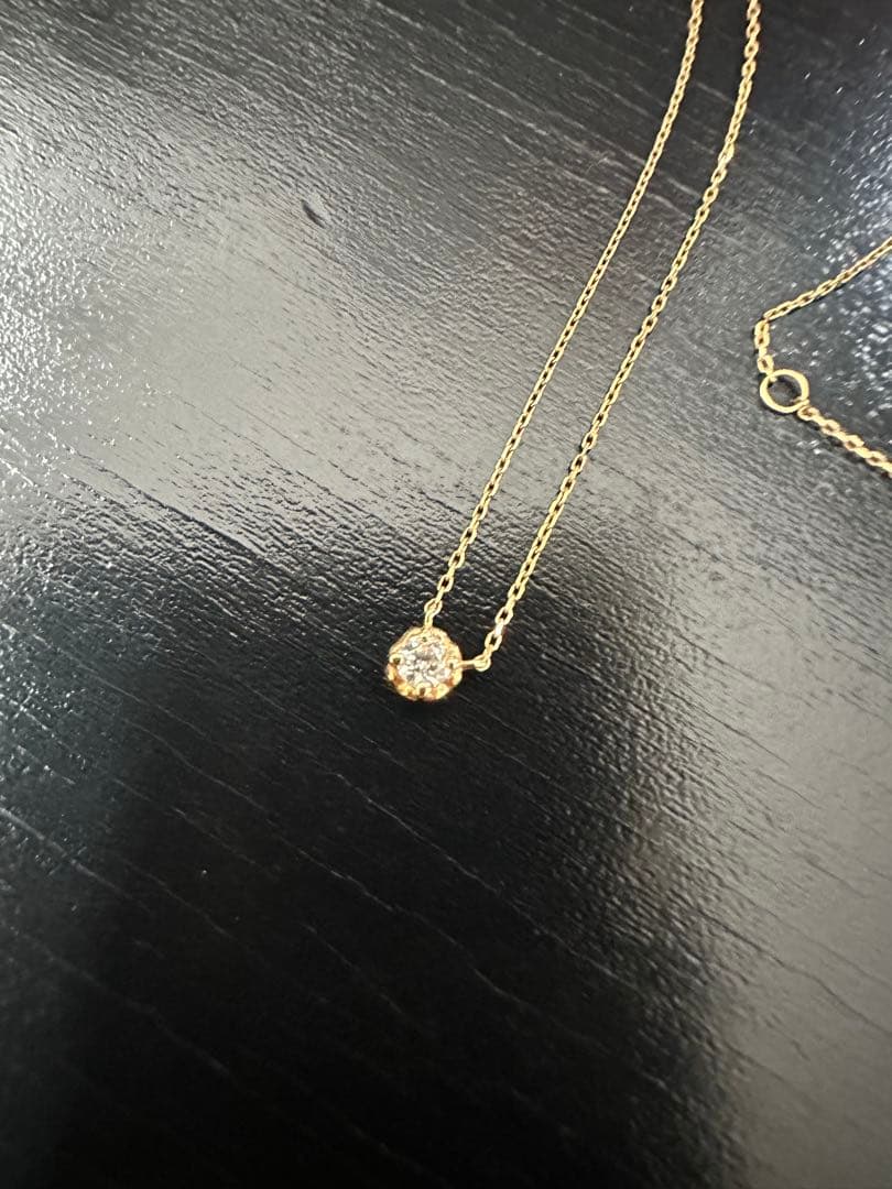 AHKAH♡ティアネックレス.イエローゴールド.18金.ダイヤ