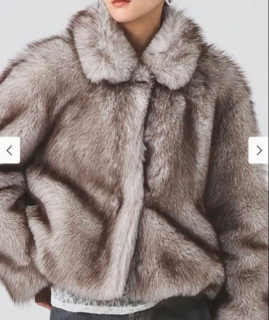 値下げ⭐︎今季Ray BEAMSフェイクファー ショート ブルゾン グレー