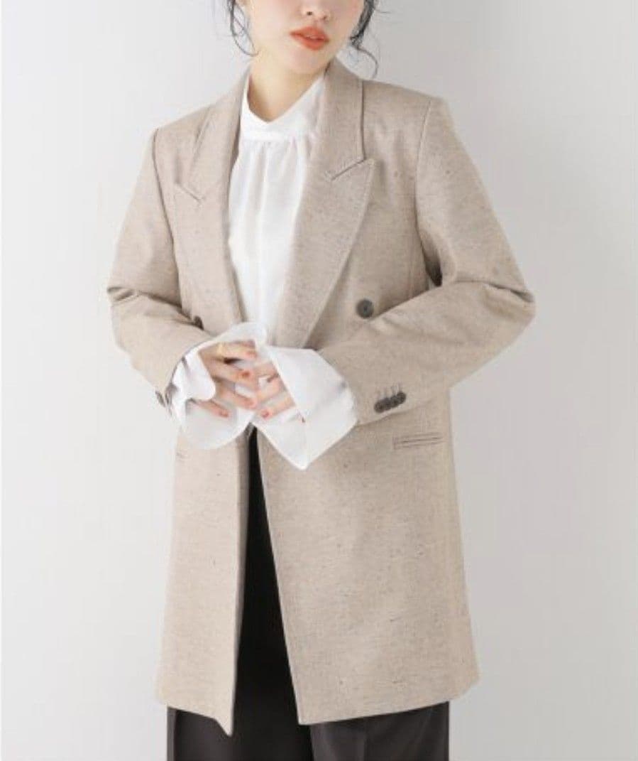 新品】定価57,200円　NOBLE カラーネップウールピークドマキシジャケット