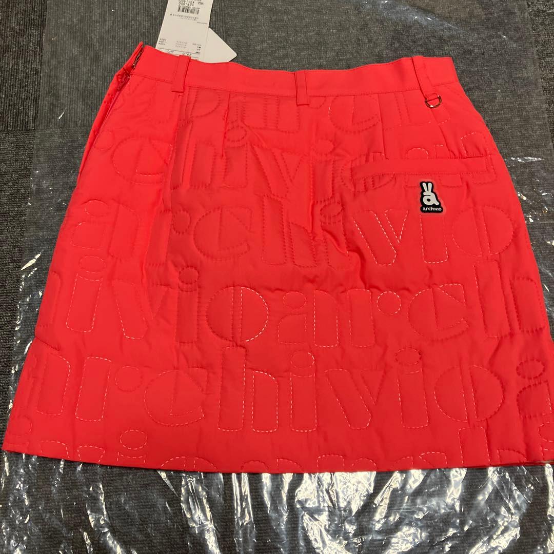 新品未使用　31900円の品　archivio ロゴ刺繍スカート コーラルピンク