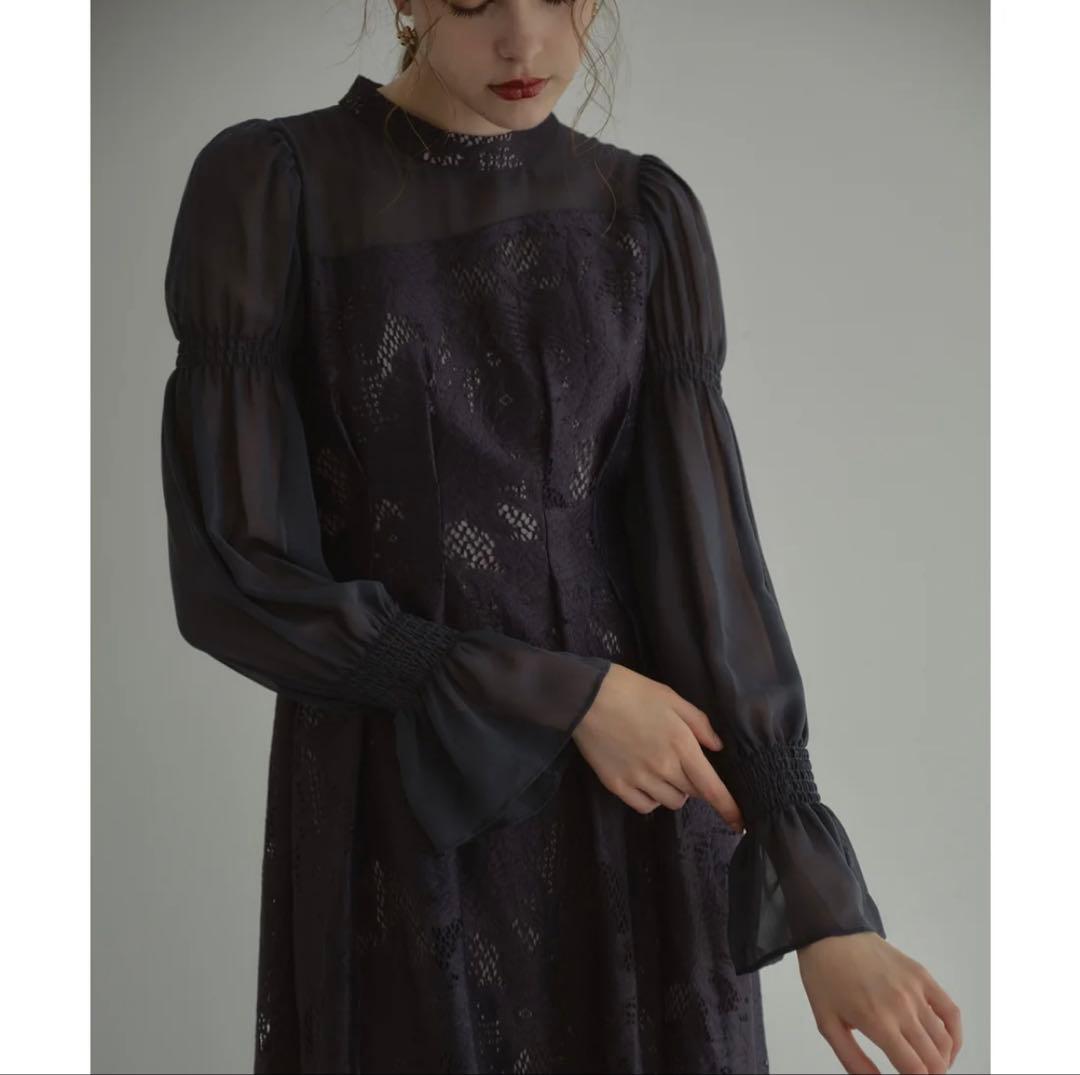 【ANDRESD】アシンメトリータックドレス 結婚式ワンピース