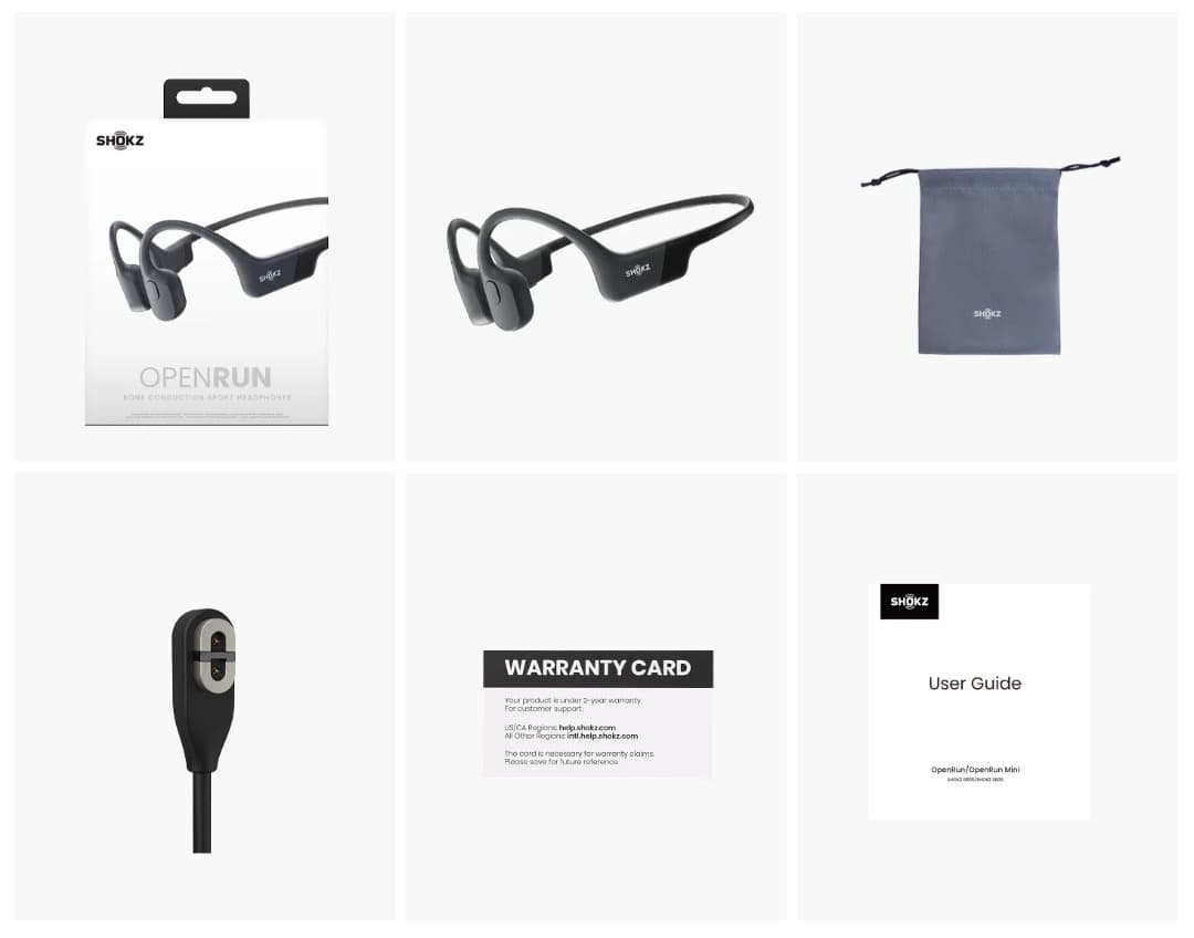 【美品】SHOKZ 骨伝導イヤホン OPENRUN MINI Black 黒