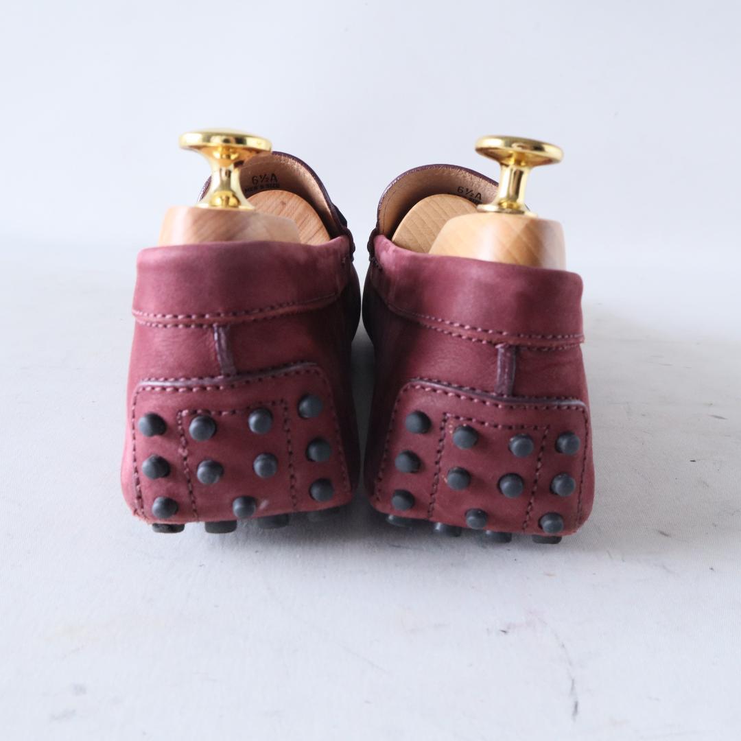 極美品トッズゴンミーニ　ドライビングシューズ　ワインレッド　6.5 25.5cm