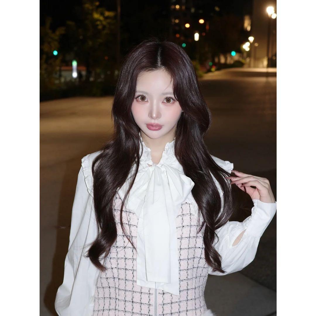 新品タグ付き ダーリッチ フロントファスナーツイードミニワンピース FL ピンク