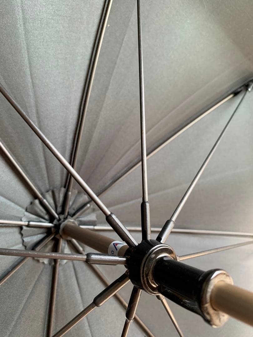 BURBERRY長傘　黒と赤のペイズリー柄