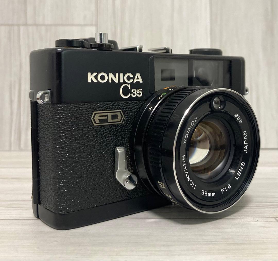 『動作確認済み』Konica C35 FD ブラックボディ フィルムカメラ