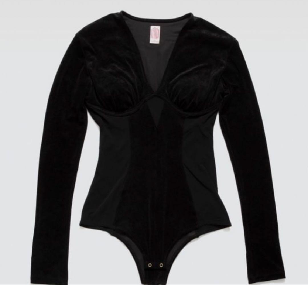 FETICO　ベロアボディスーツ FTC224-0410 ブラック