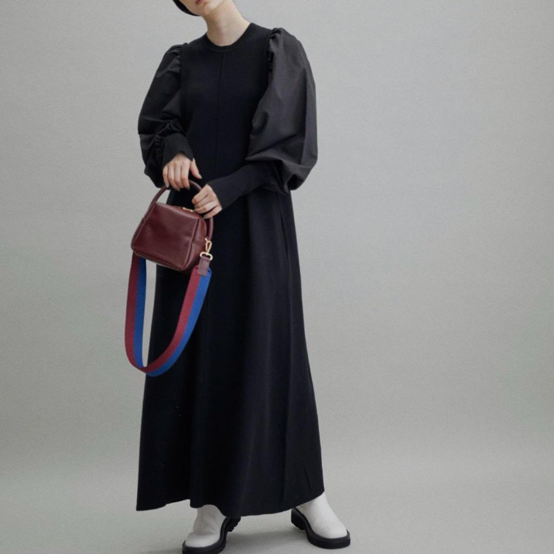 【人気完売】アダムエロペ　ボリュームスリーブ　ニット　ロングワンピース