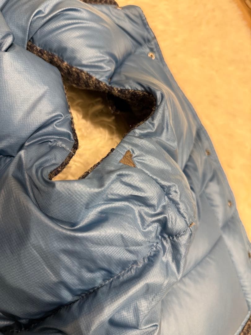 ナナミカ別注　ノースフェイス×ハリスツイード ダウンベスト M 千鳥格子柄