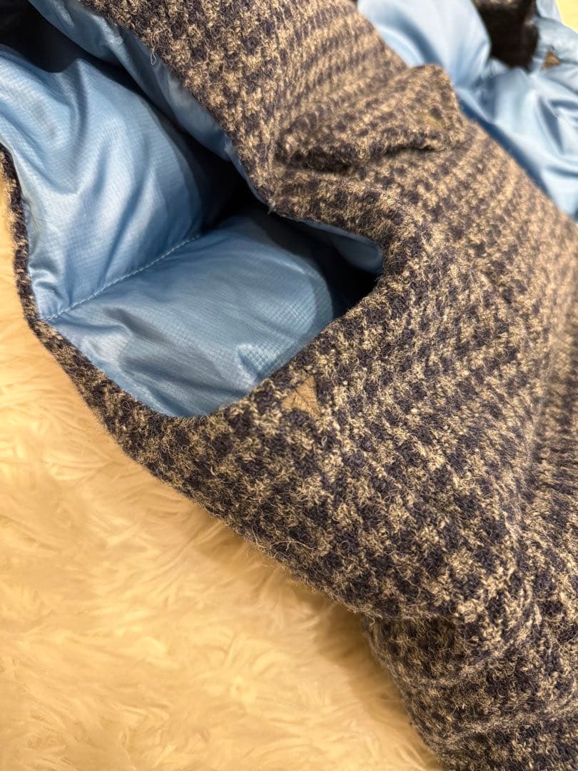 ナナミカ別注　ノースフェイス×ハリスツイード ダウンベスト M 千鳥格子柄