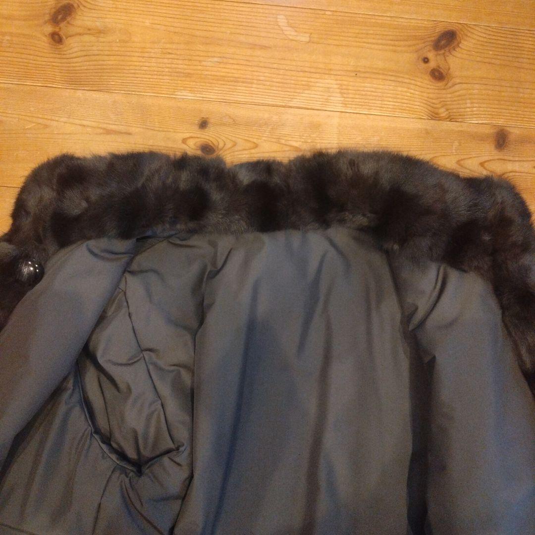 シルク100% 　リアルファー(リス)　リバーシブルコート　毛皮コート