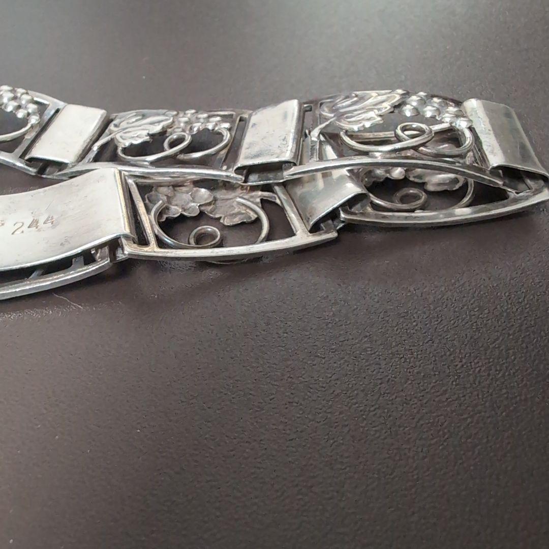 貴重　デンマーク　シルバー 葡萄 ブレスレット　北欧ビンテージアクセサリー