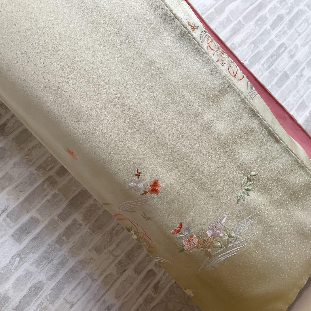 訪問着　フルセット　花筏　相良　汕頭　手刺繍　着物　入学式　卒業式　I7