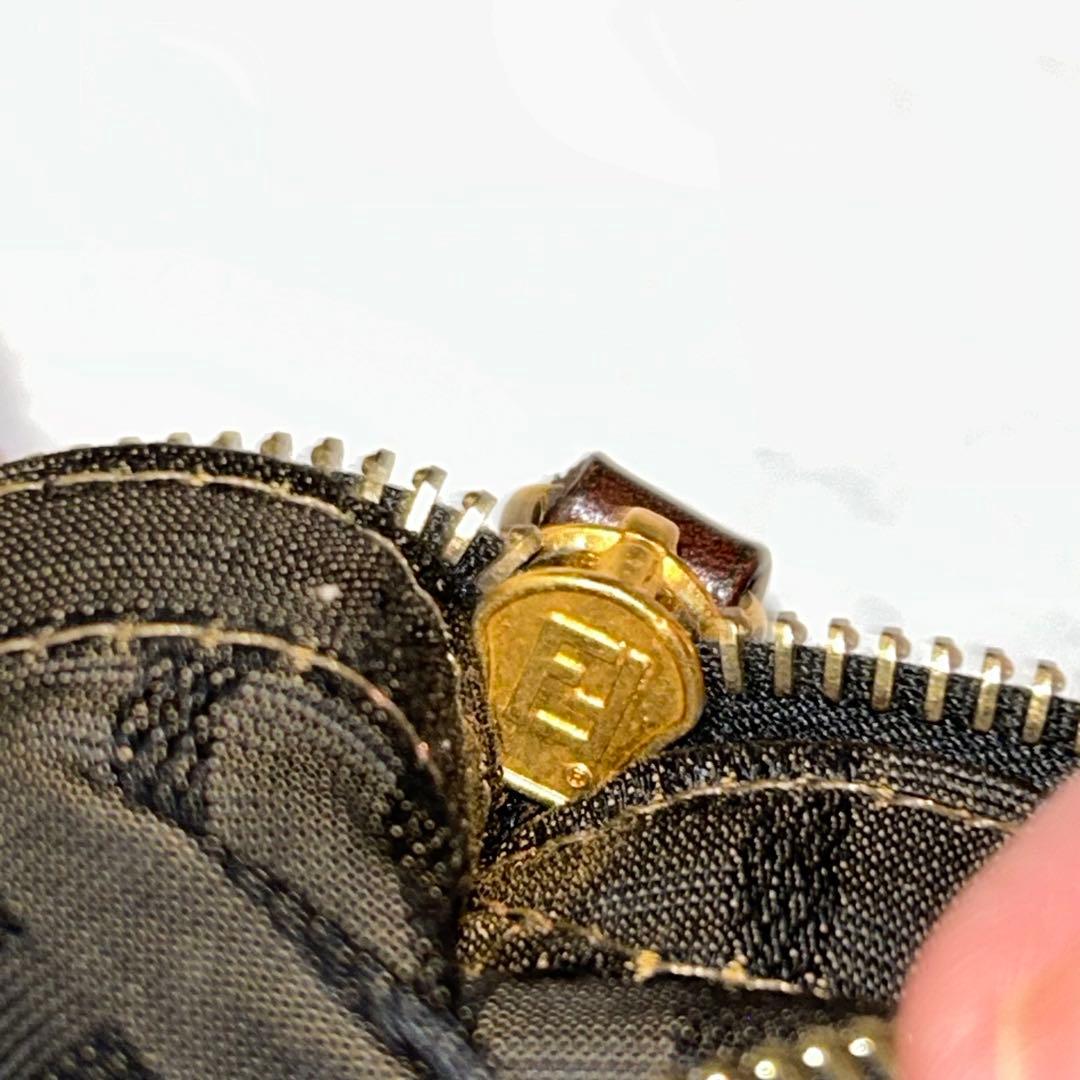 FENDI フェンディ ズッカ柄 キャンバス×レザー クラッチバッグ