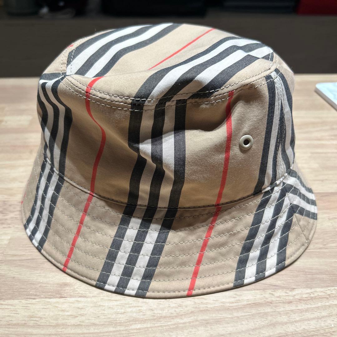 BURBERRY ストライプ リバーシブルバケットハット M