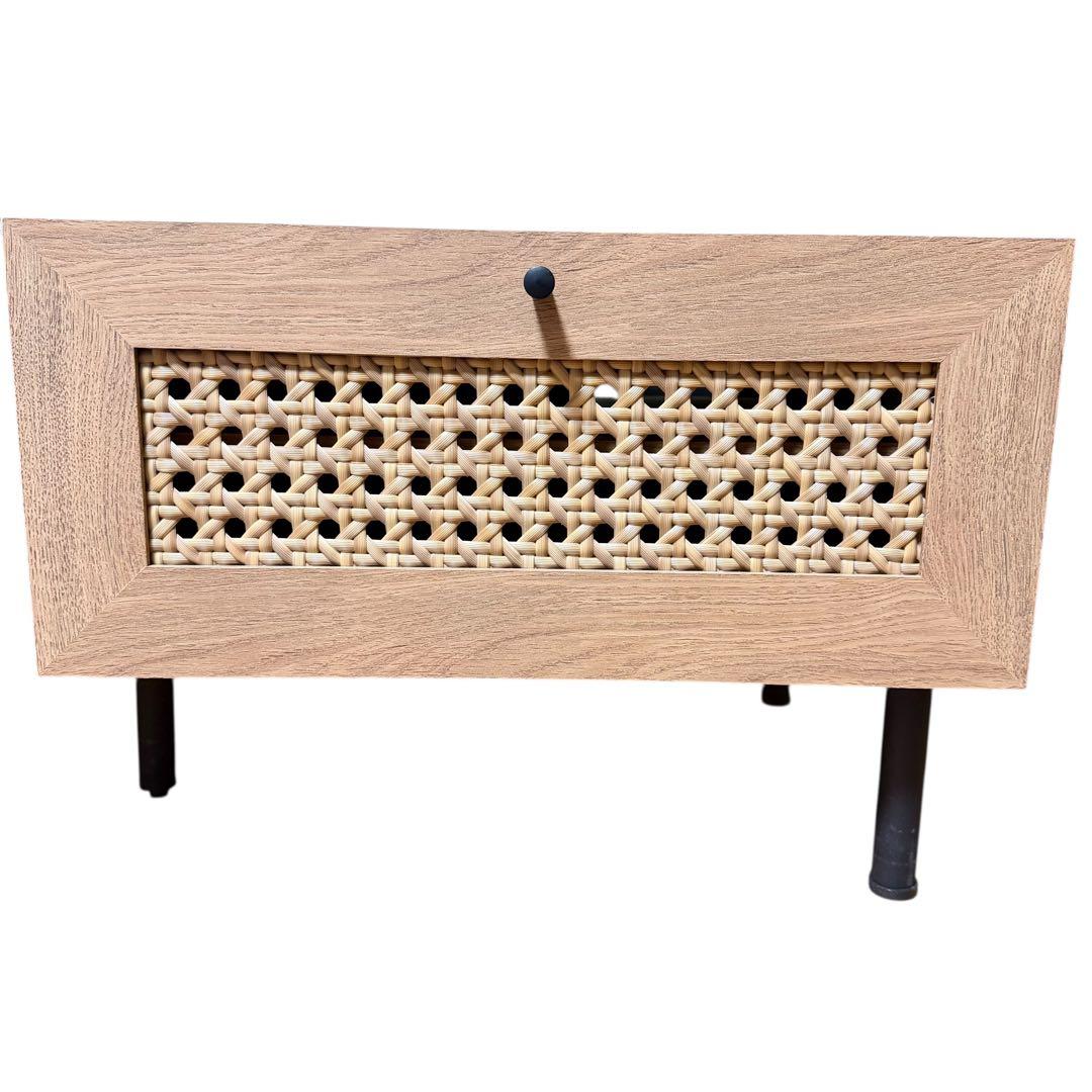 LOWYA テレビボード 幅80cm ラタン調 木製 ローボード