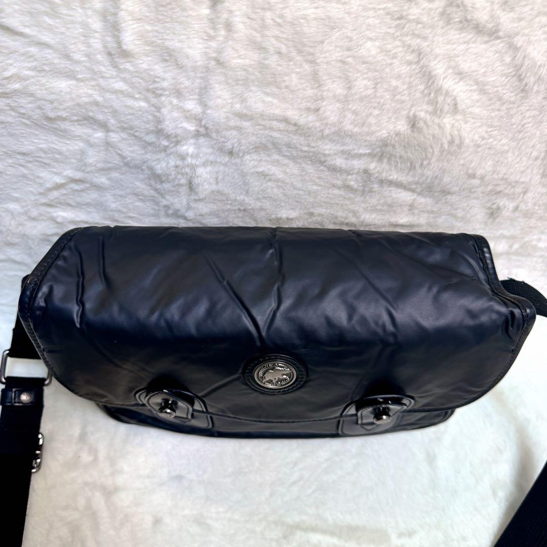 【極美品】ハンティングワールド　ショルダーバッグ　レザー　バチュークロス　黒