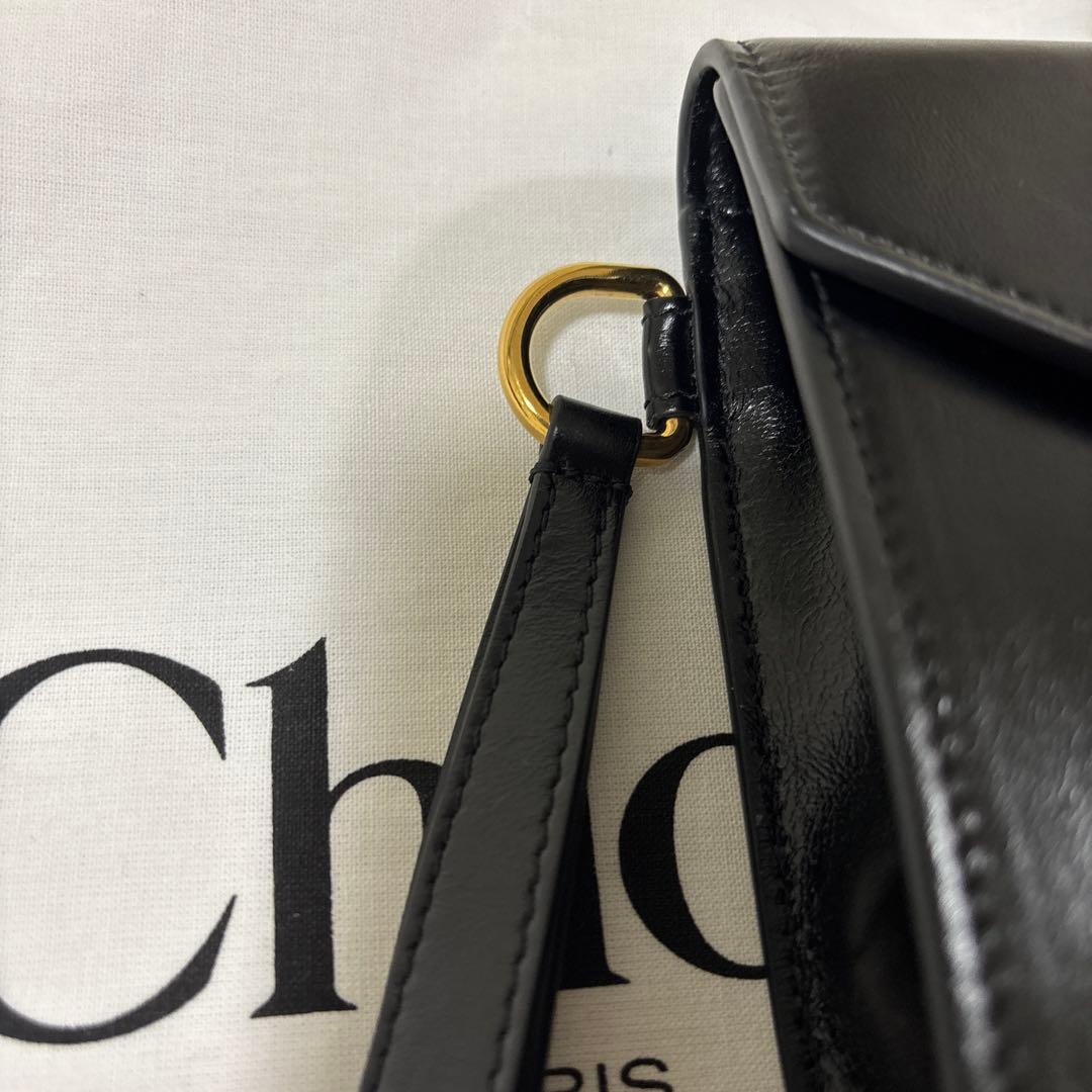 現*m様 Chloe（クロエ） クラッチバッグ美品 エンベロープ 黒レザー