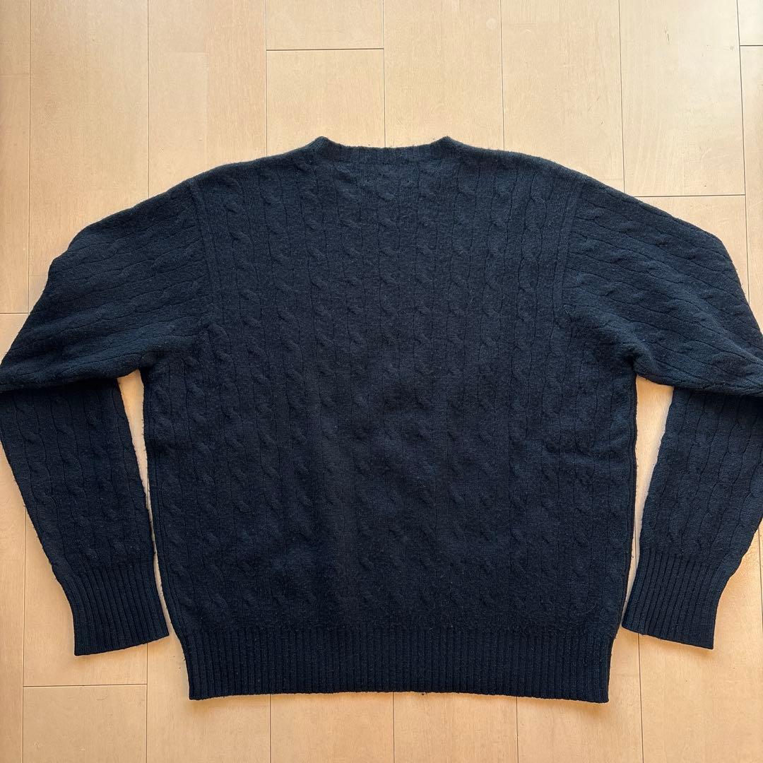 ラルフローレン　カシミヤ　ケーブルニット　黒　XL