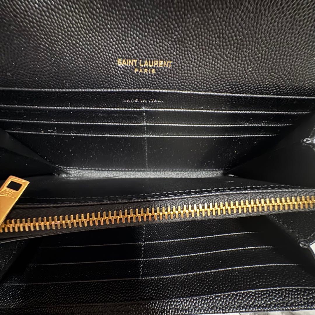 YSL ブラック 長財布 キルティング