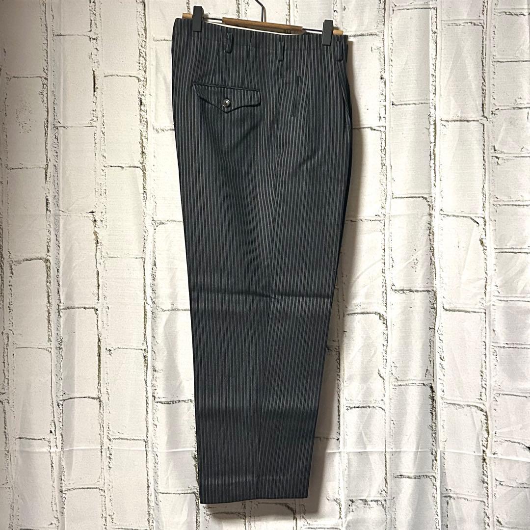 50's ヴィンテージ ストライプ スラックス パンツ チャコール 菅田将暉 L