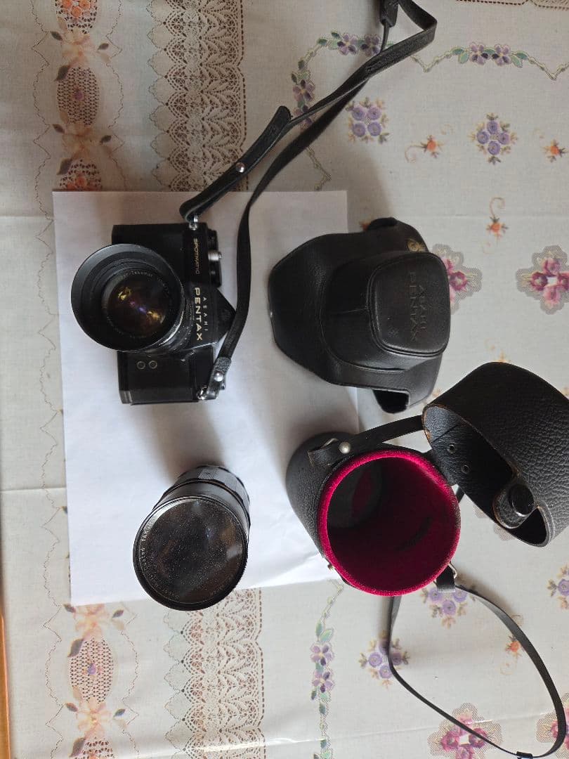 ペンタックス SPOTMATICフィルム一眼レフカメラ Takumar望遠レンズ