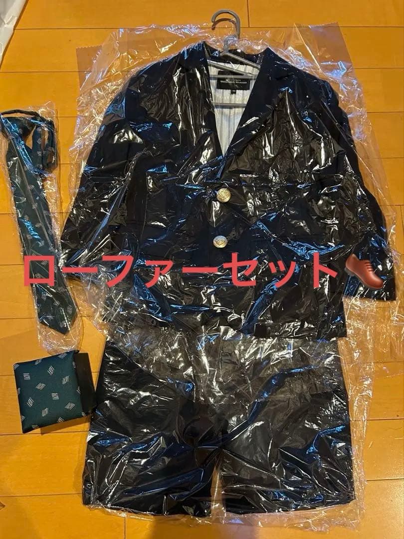 グリーンレーベルリラクシング キッズフォーマルスーツセット ネイビー ローファー