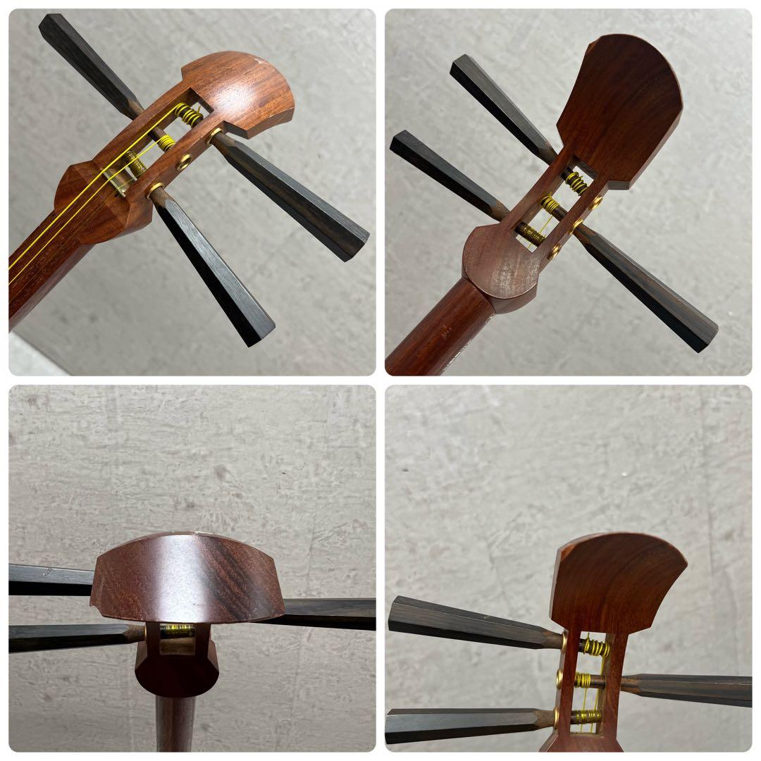 初心者おすすめ　細棹長唄三味線　正寸　和紙胴　木撥　駒　レザーハードケース