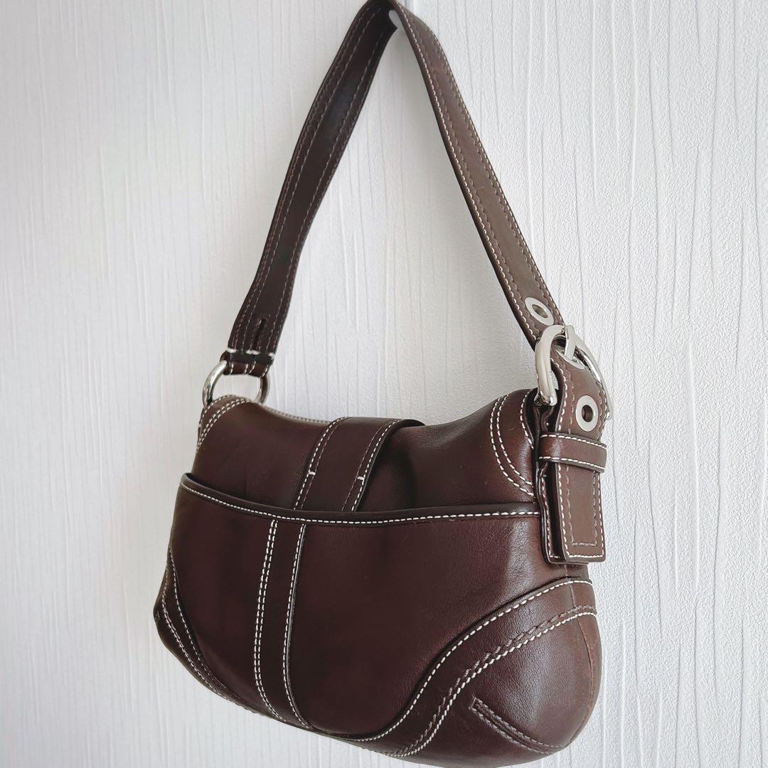 コーチ ソーホー ワンショルダーバッグ オールレザー ブラウン Y2K