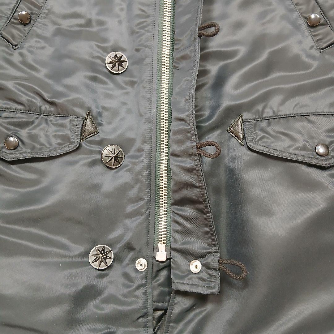 極美品　ローデッド　ミリタリーダウンジャケット 日本製　ファー付き　黒　Lサイズ