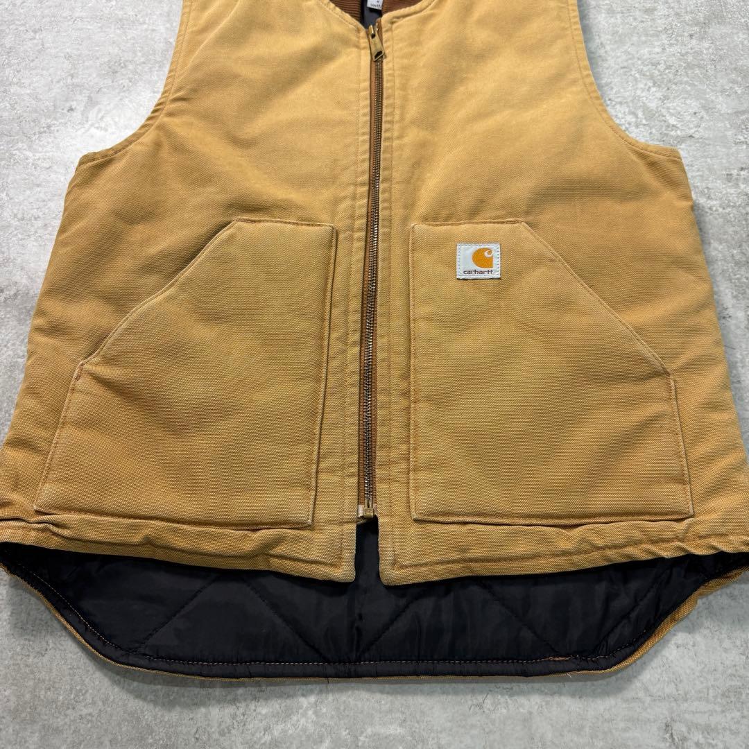 希少■carhartt カーハート【S】ダックベスト ブラウン フェード 雰囲気