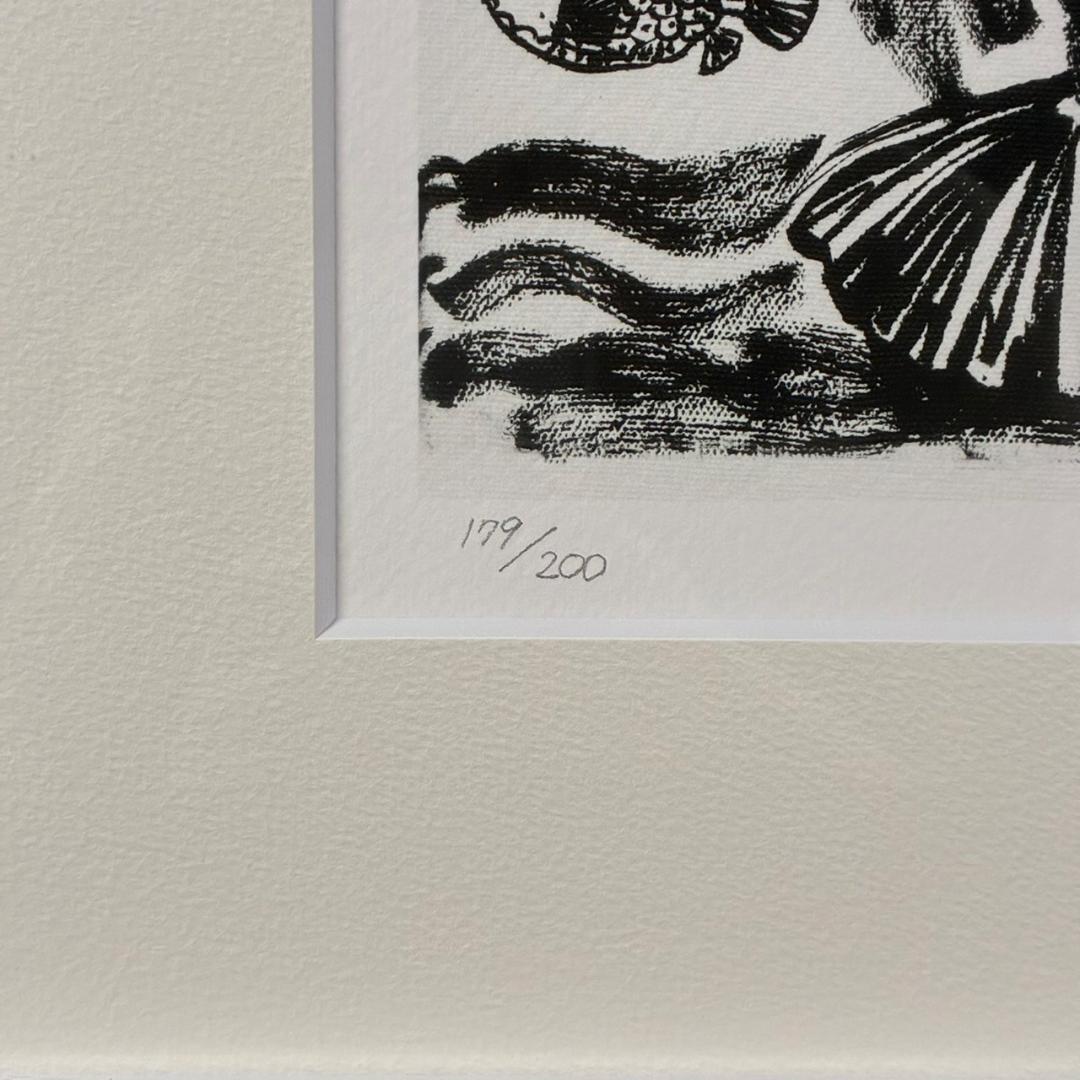 美品 さかなクン「あまびえ様」ジークレー 直筆サイン入り 日動画廊限定販売品