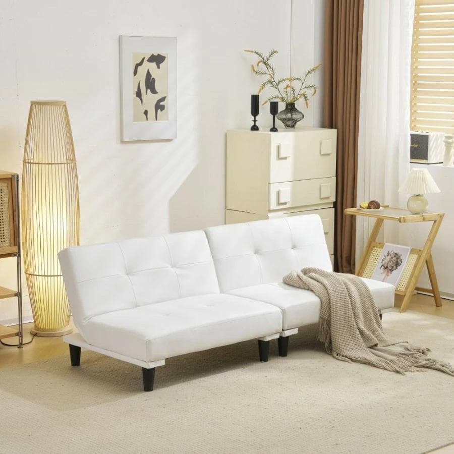 ソファベッド ソファ ベッド ロータイプ 2人 リクライニングソファ ホワイト