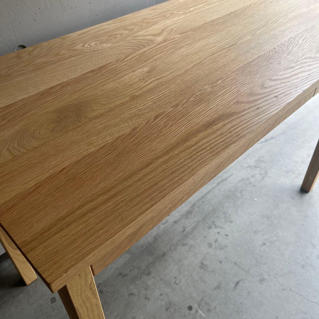 美品★無印 無垢材デスク（引出付）・オーク材