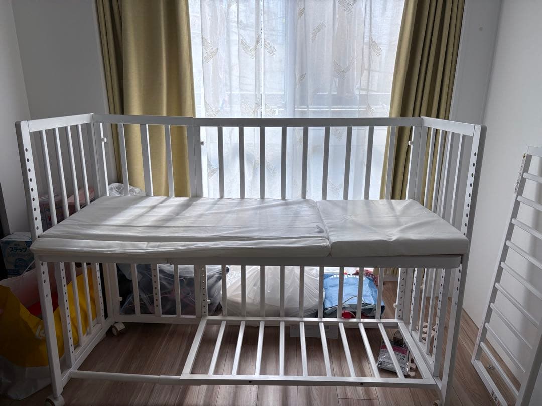 そいねーる＋ロング　yamatoya ヤマトヤ　ホワイト　ベビーベッド　2way