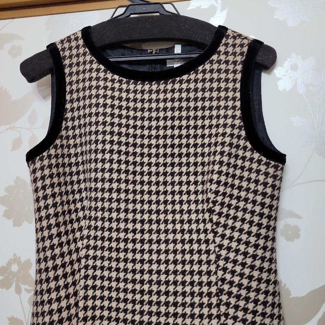 sheller シェリエ　ベロアパイピングミニドレス　美品