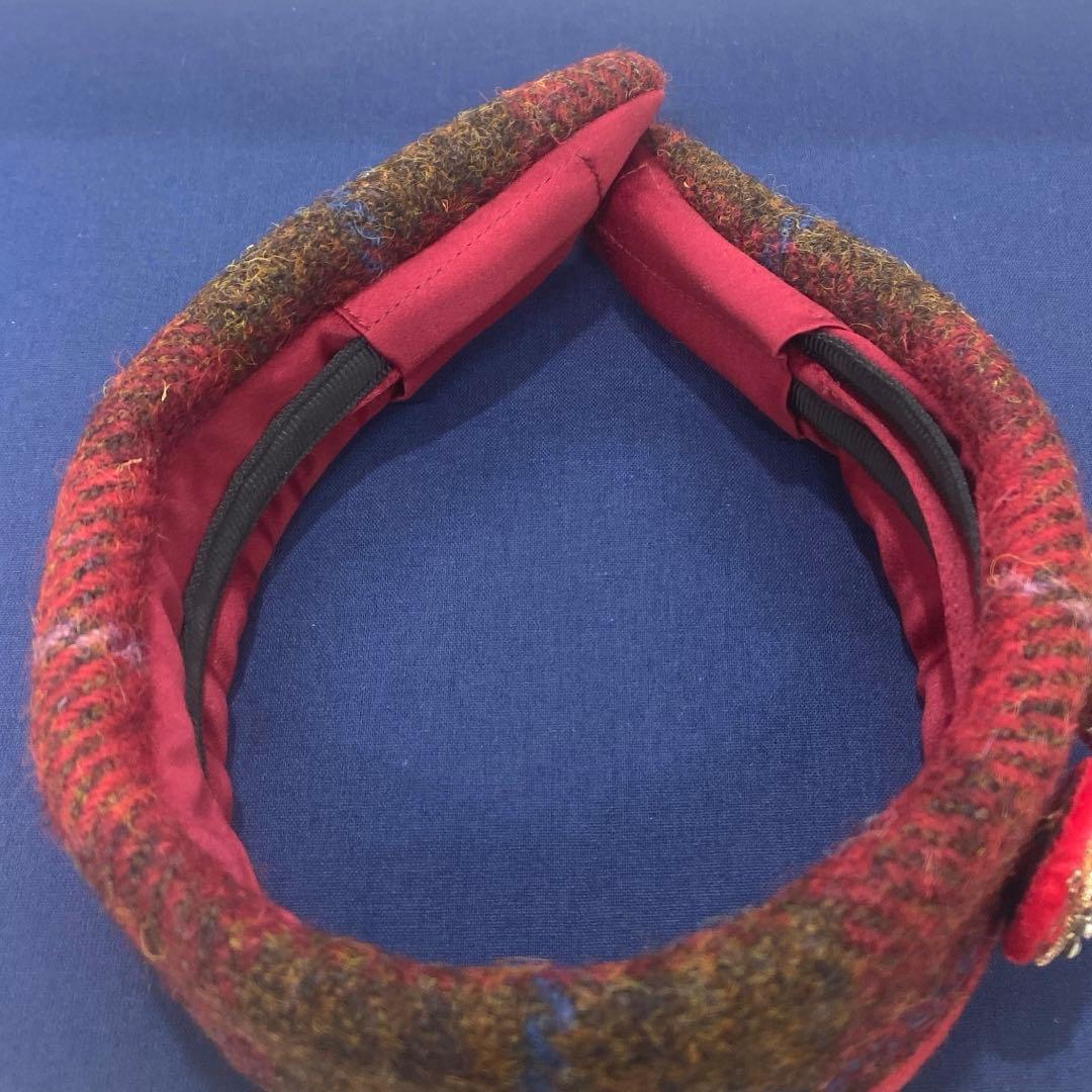 美品✨LA MAJORINAラ·マジョリーナ　大人のカチューシャ　ツイード　赤