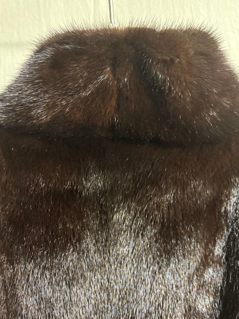 リアルファー ミンクコート ダークブラウン 毛皮 サガミンク相当