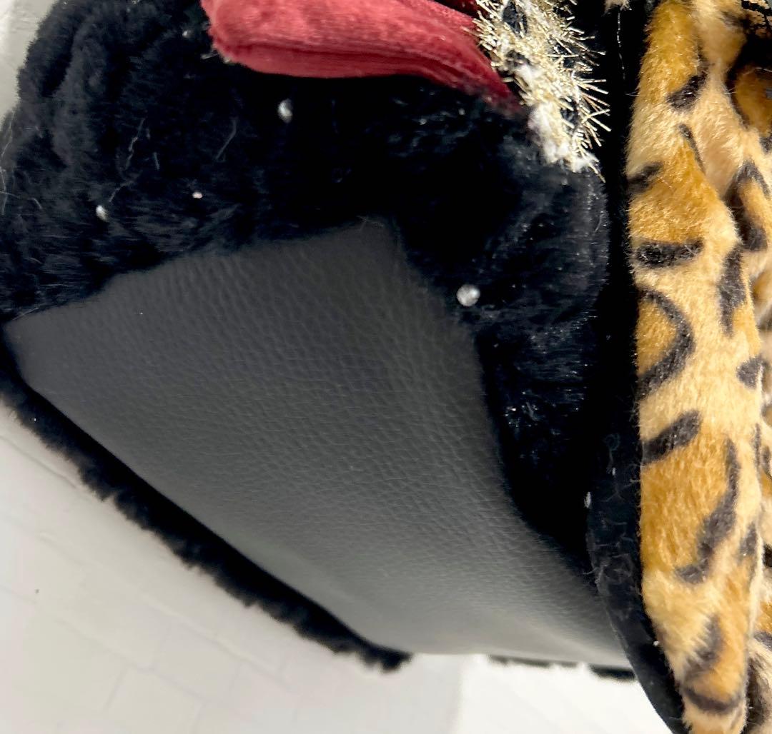 さ*ー様 コヤンイサムチョン BIG ヒョウ柄 黒猫トートバッグ