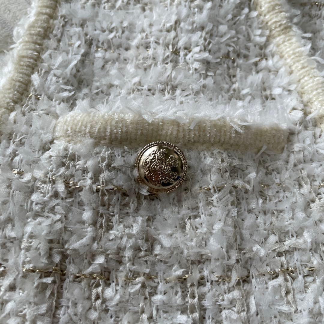 ユナイテッドアローズ ツイードモールパイピングベスト 金ボタン　替えボタン付き