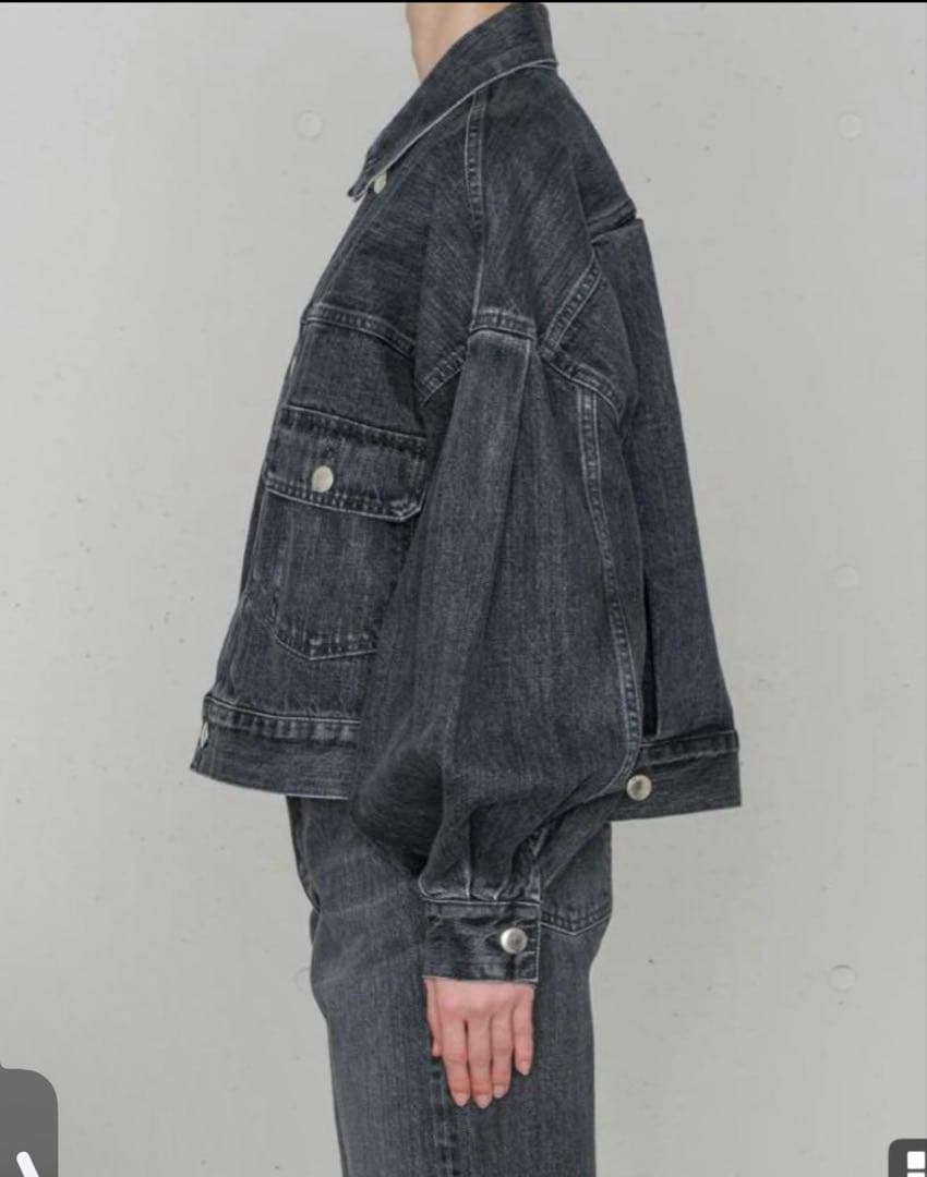 HYKEダークデニム バルーンスリーブジャケット