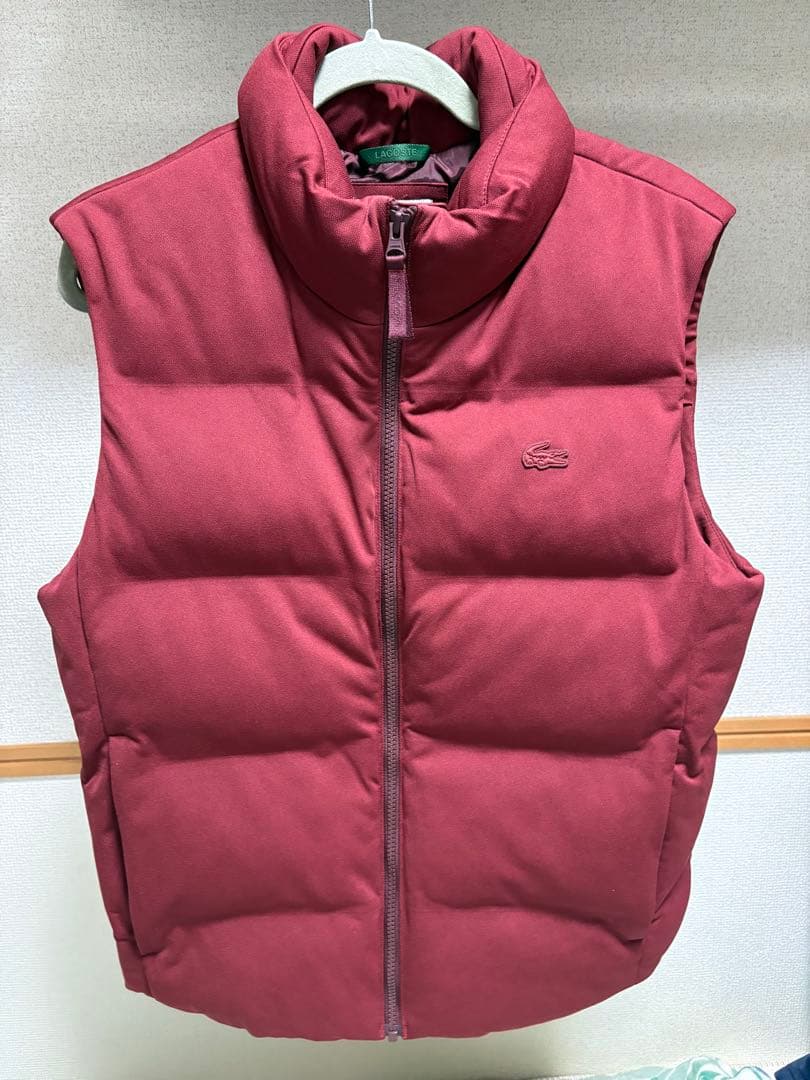 LACOSTEラコステ ダウンベスト 赤　メンズ　M ストレッチピケ