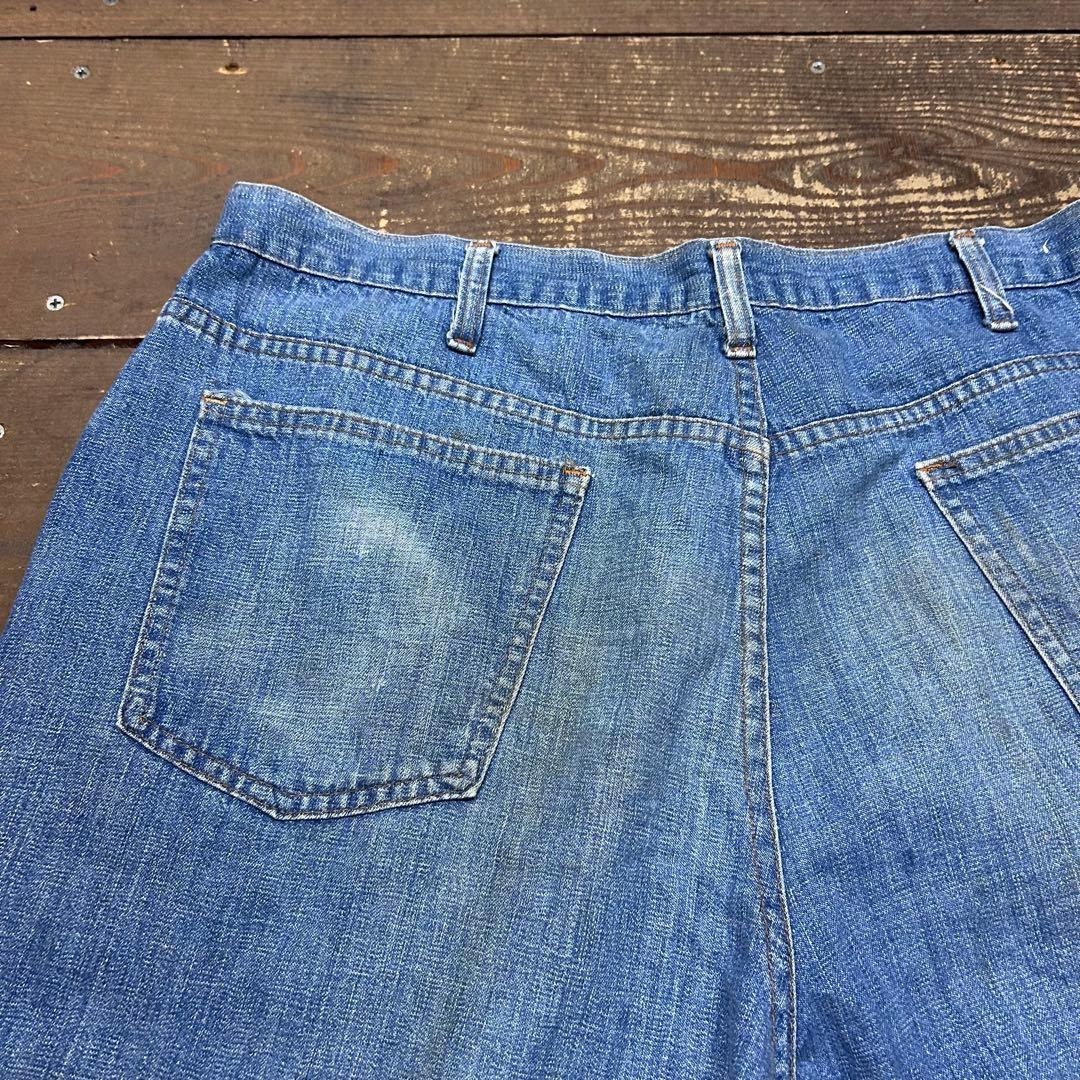 70s W35 ビンテージ デニム ワークパンツ ワイド ボロ タロン 雰囲気