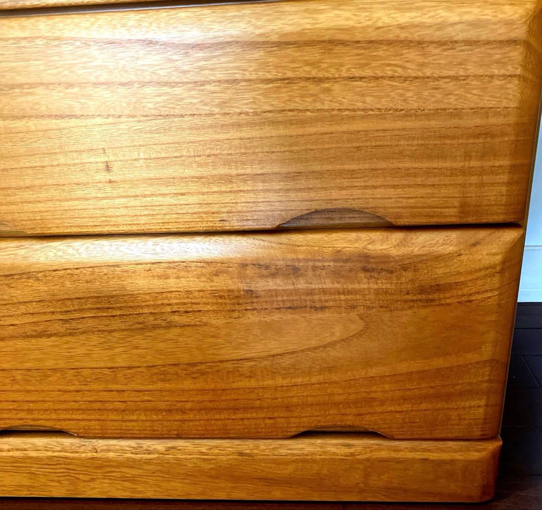 ナチュラルウッド 5段チェスト桐タンス