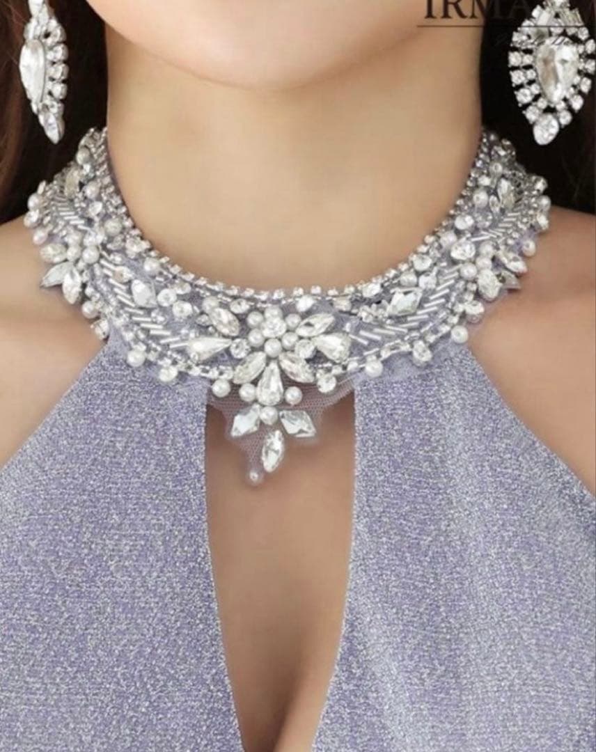 イルマIRMA ラメ ホルター ロングドレス Aライン