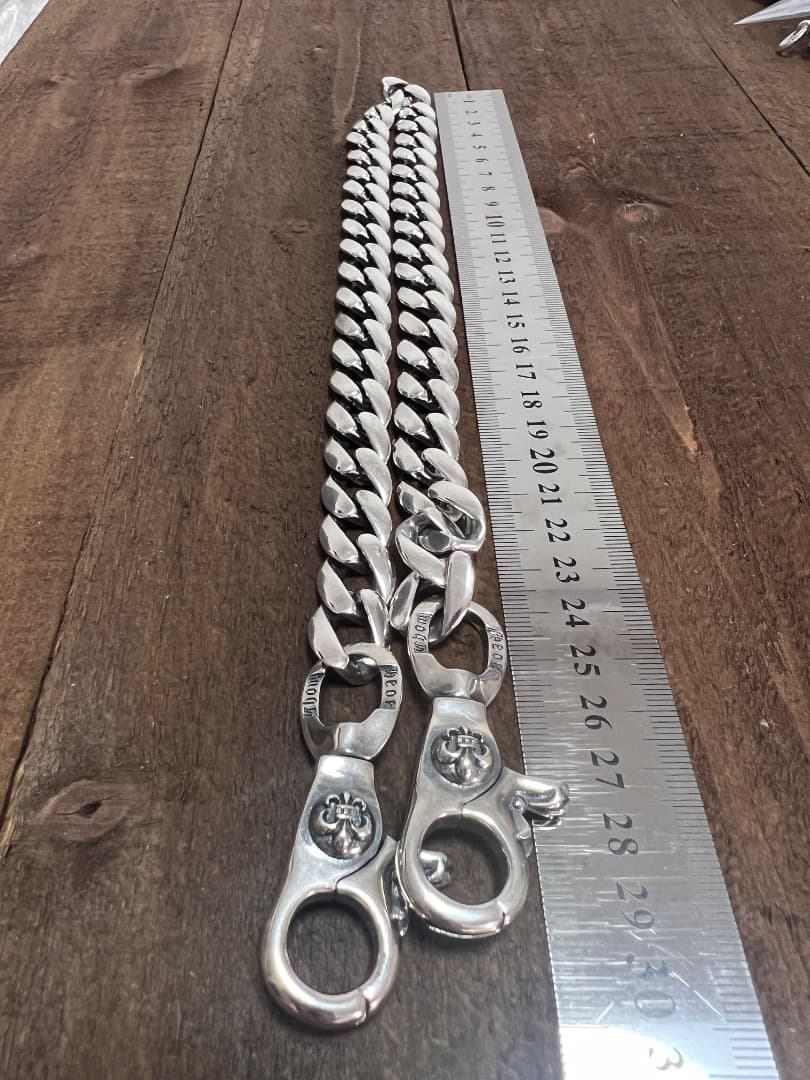 バイカー必須　ウォレット用プレーン　シルバーチェーン　TYPE2　QBKA005